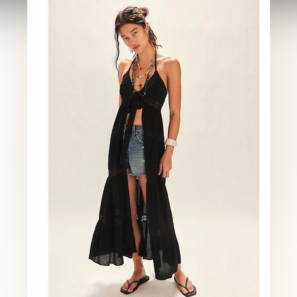 Free People Black Maxi Top Sz-S - Picture 4 of 15